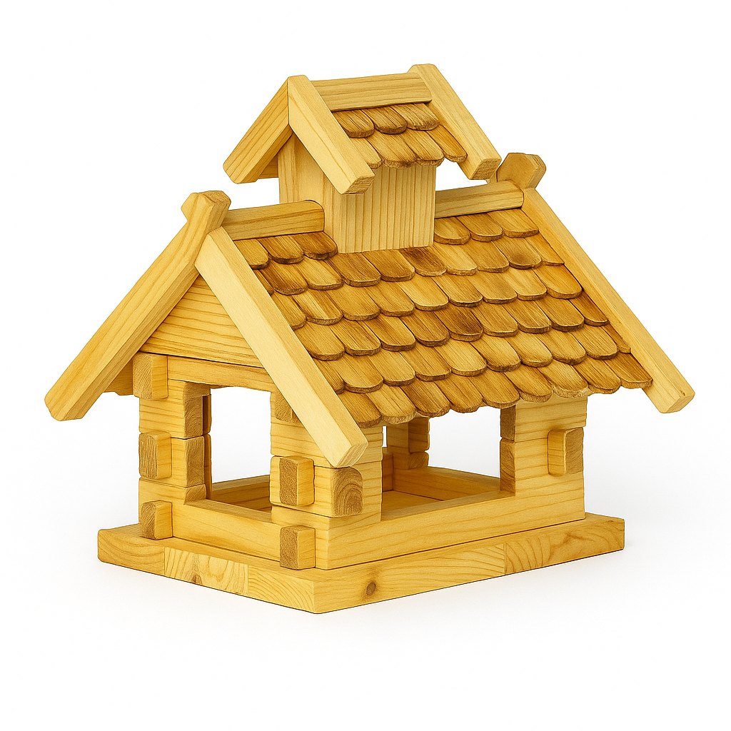 Drevené krmítko pre vtáky 32×32×24