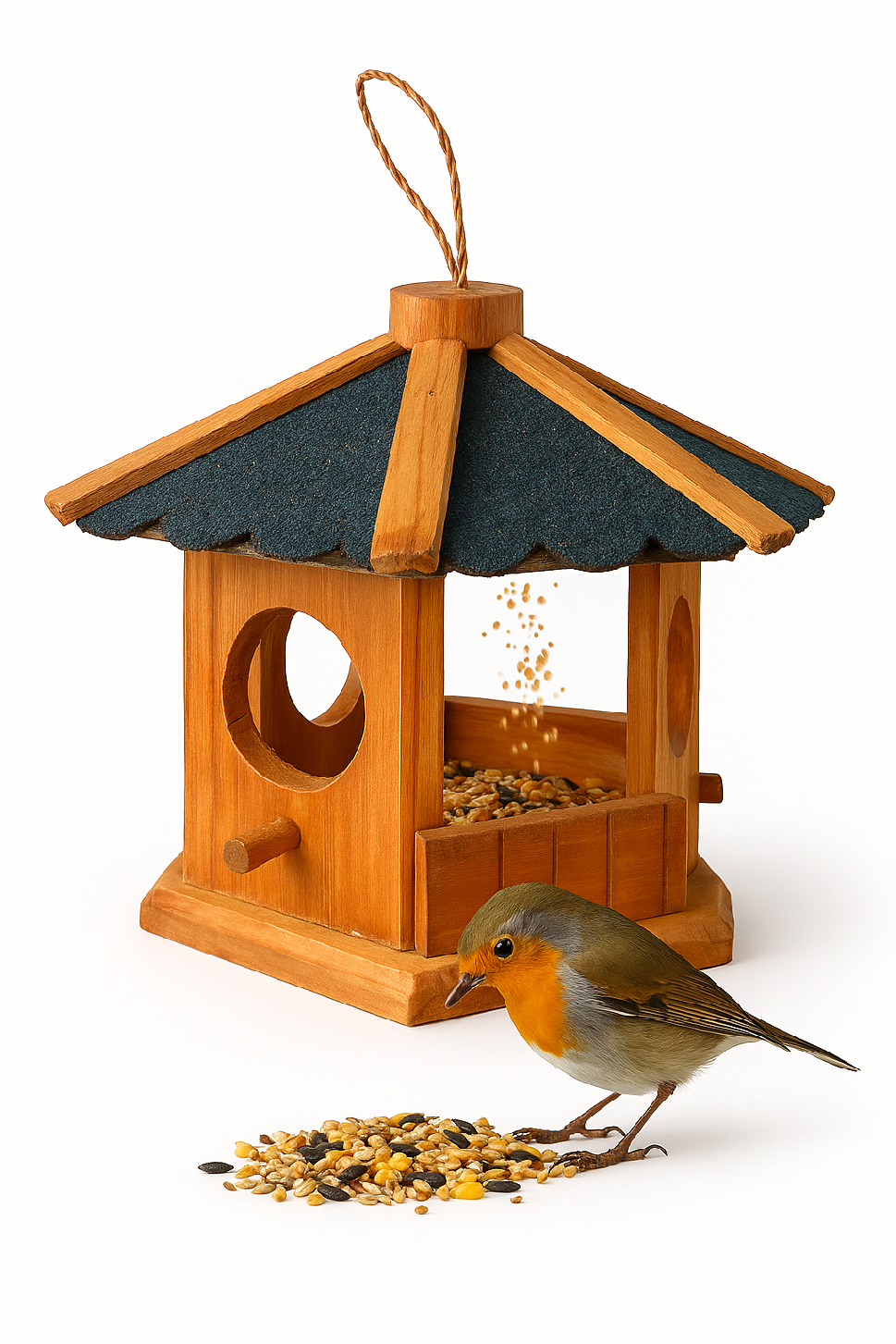 Drevené krmítko pre vtáky